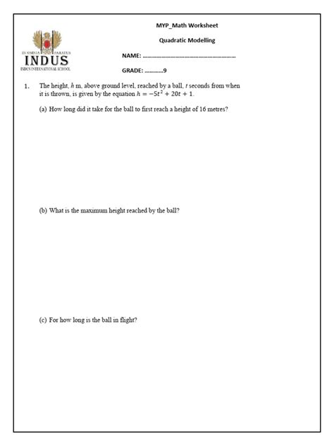 Image result for Quadratic Modelling a Level Edexcel