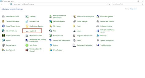 Image result for Control Panel Keyboard Setting