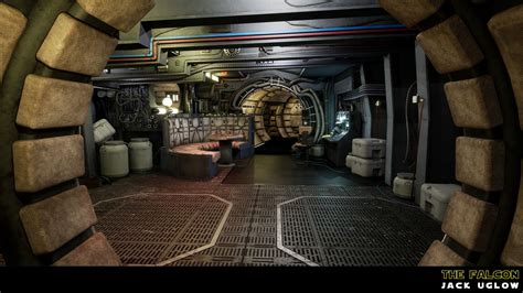 Millennium falcon interior environment art jack uglow – Artofit
