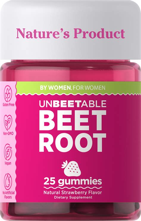Beet Root Gummies (Natural Strawberry), 25 Vegan Gummies