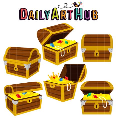 Treasure Chests Clip Art Set – Daily Art Hub // Graphics, Alphabets & SVG