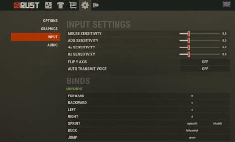 Image result for Rust Input Sensitivity Command