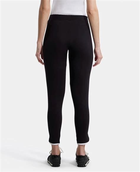 Buy Super Combed Cotton Elastane Leggings with Contrast Side Piping ...