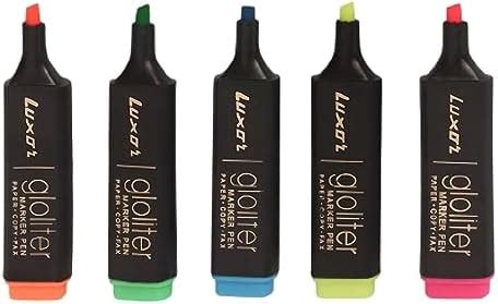 Luxor Highlighter Fluorescent | Assorted | Set of 5 | Versatile: School ...
