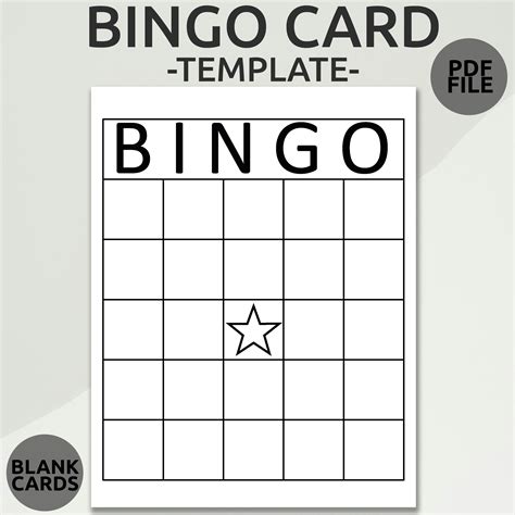 Blank Bingo Card Template Fun Bingo Party Game Printable Bingo🥟 Jogue e ...