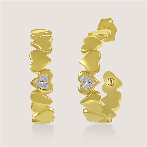 Classic Heart Hoops 925 Silver | Gold-Plated Jewellery – Nishani Studio
