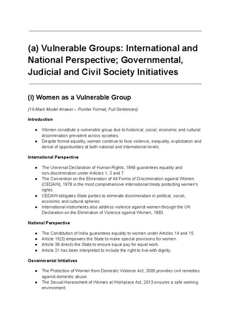 Vulnerable Groups: Women, Children, Refugees, Seniors & Prisoners ...