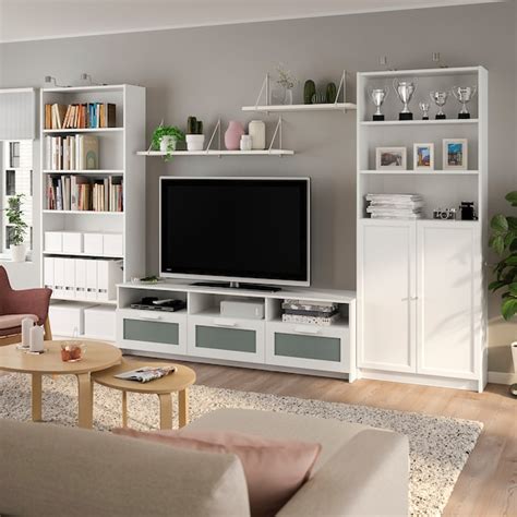 BILLY TV storage combination, white, 340x41x202 cm (1337/8x161/8x791/2 ...