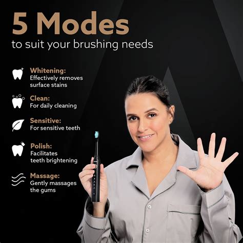 AGARO COSMIC Sonic Electric Toothbrush for Adults with 5 Modes, 3 Brush ...