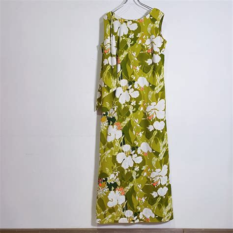 green flower printed sleeveless dress | LEMON