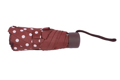 FabSeasons 5 fold Brown Polka Dots Digital Printed Small Compact Manual ...