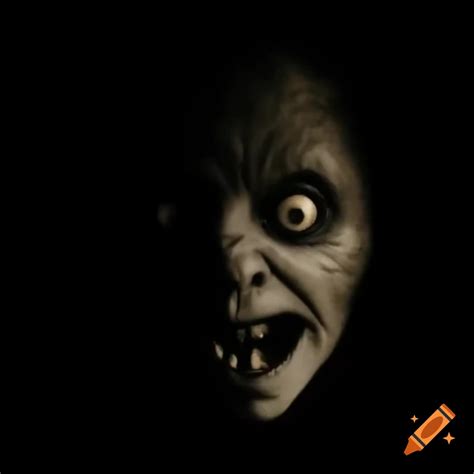 creepy scary dark smiling black monster on Craiyon