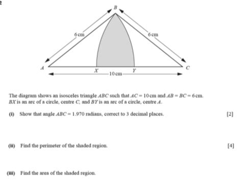 Solved: The diagram shows an isosceles triangle ABC such that AC=10cm ...