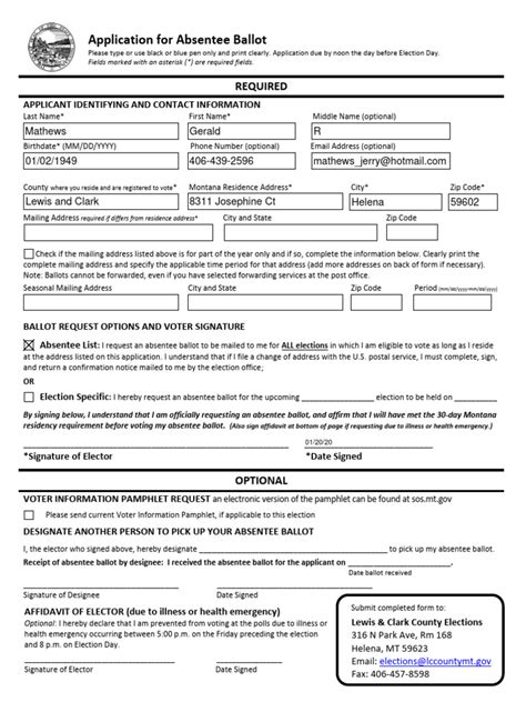 Absentee Ballot Application Form 的图像结果