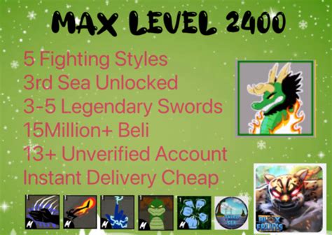 Buy Roblox Blox Fruit Account Max Level 2450 3rd Sea Unlocked Fast ...