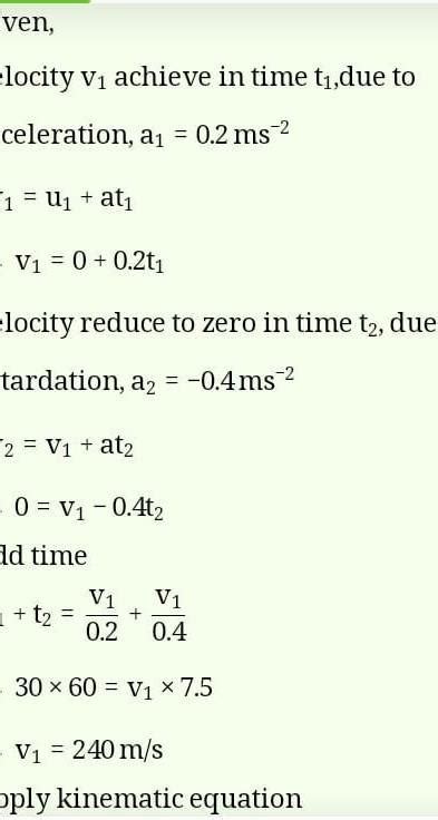 A train starts from a station and runs for 1 minute with an ...