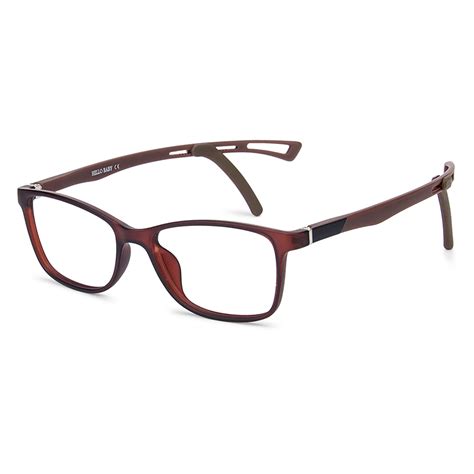 Buy Kids Glasses: Matte Brown Black Brown Full Rim Rectangle Kids 5-8 ...