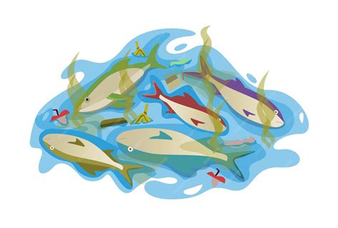 Dead Fish In Water Cartoon