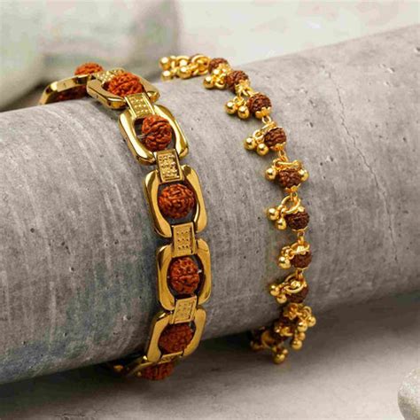 Gold Plated Essential+ Elemental Rudraksha Bracelet Combo – Japam