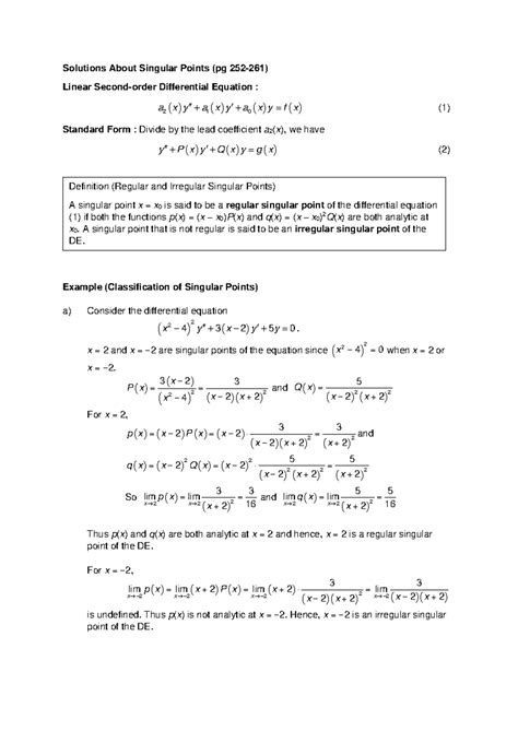 1.3.1 Solution Singular Point - ####### Solutions About Singular Points ...