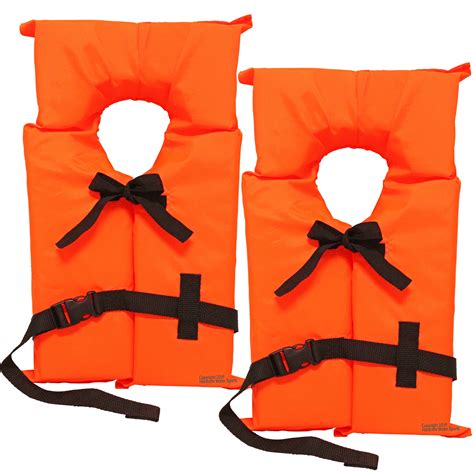 Type II Neon Orange Life Jacket Vest - Adult Universal or Youth Boating ...