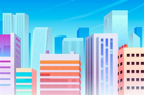 Urban city - background for video conferencing | Free Vector