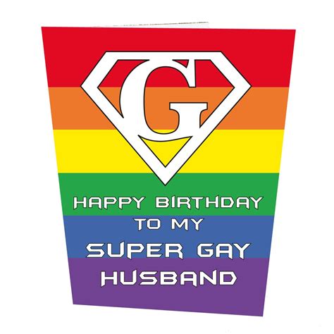 Happy Birthday To Super Gay Husband Birthday Card | Etsy