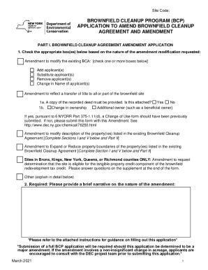 NY Brownfield Cleanup Program (BCP) Application To Amend Brownfield ...