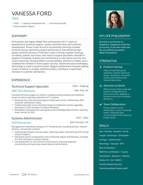 Image result for Tech Resume Example