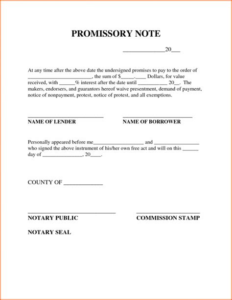 Image result for Bank Promissory Note