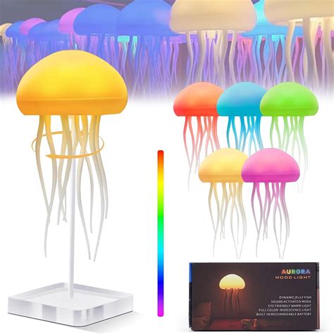 Floating Jellyfish Light Lamp - Voice Control RGB Gradient Moving ...