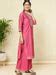 Shop Pink Chanderi Kantha Embroidered Kurta With Palazzo And Dupatta ...