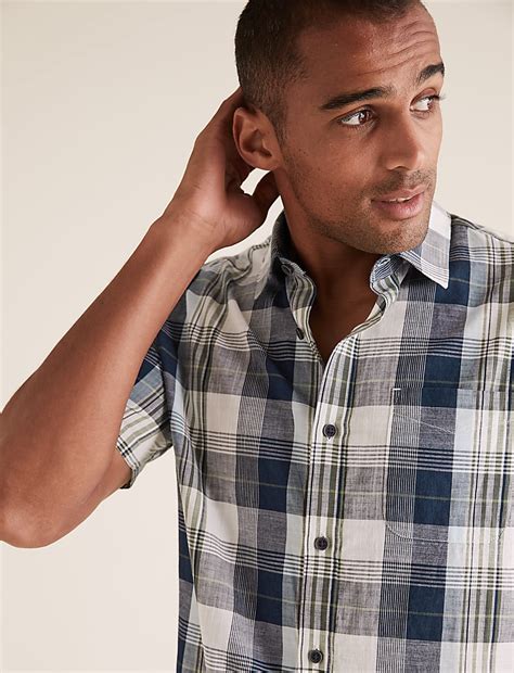 Buy Pure Cotton Checked Shirt at Marks & Spencer
