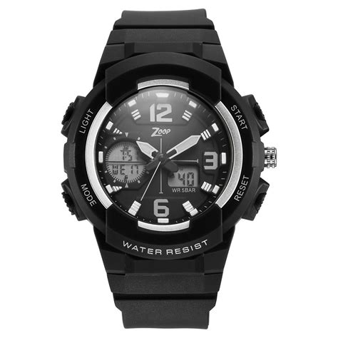 Buy Online Zoop Analog Digital Watch with Black Dial & Black Strap for ...