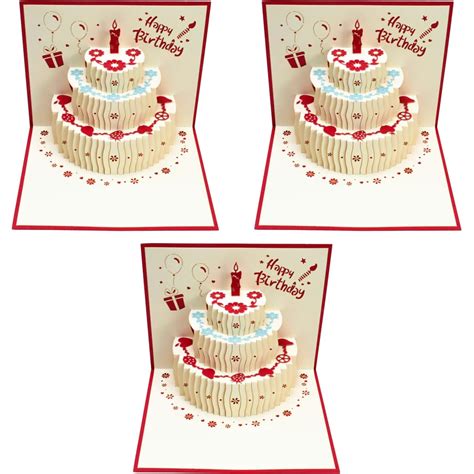 HASTHIP Greeting Card for Birthday with Pop Up 3D Cake Design and Enve ...