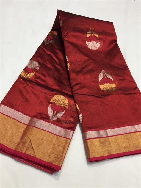 Buy Maroon Chanderi Pattu Silk Saree ZU-265 Online in India