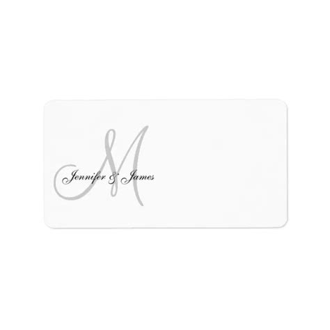 Monogram Wedding Invitation Address Labels | Zazzle