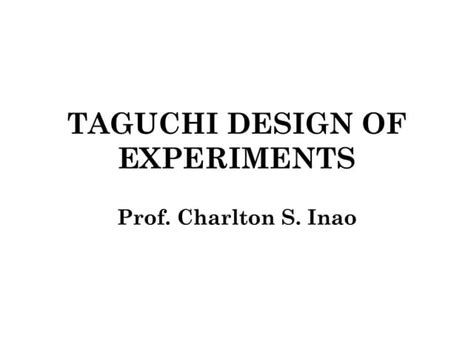 Image result for Taguchi methods Design of Experiments