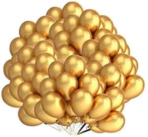 Flipkart.com | RAINBOW INDIA Solid golden metallic .50pcs baloons ...