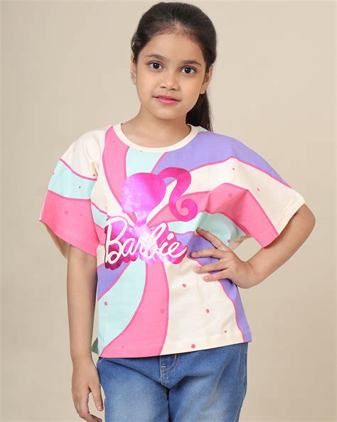 Barbie Printed Oversized Tshirt For Girls – Kidsville