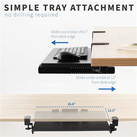 Buy VIVO Large Keyboard Tray Under Desk Pull Out with Extra Sturdy C ...