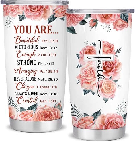 Amazon.com | Lallamotion Christian Cups For Women Gifts Faith Religious Spiritual Catholic God ...