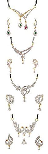 YouBella Women's Pride Collection Combo of Four Designer American ...