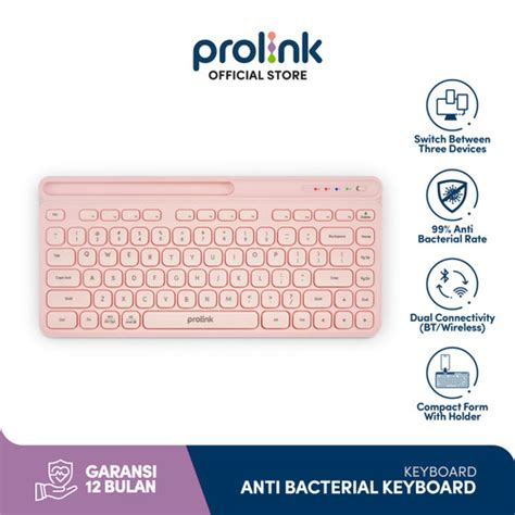 Promo Prolink Keyboard Wireless Bluetooth Multi-device Slim | Anti ...