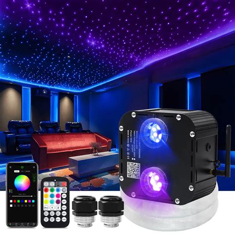 AZIMOM Updated Dual Color 50W Twinkle Fiber Optic Starlight Kits ...