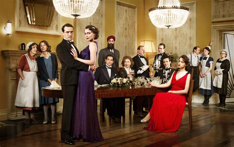 Cast of 'Upstairs Downstairs' Keeley Hawes purple dress, Claire Foy red ...
