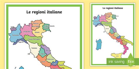 Carta Politica dell'Italia per Scuola Primaria - Twinkl