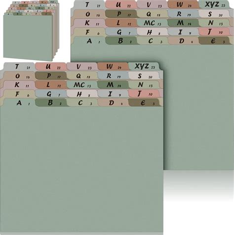 Amazon.com : 75 Pcs A-z Alphabet Top Tab File Guides Set, Letter Size ...