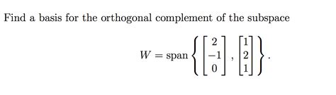 Image result for Orthogonal Complement of a Subspace