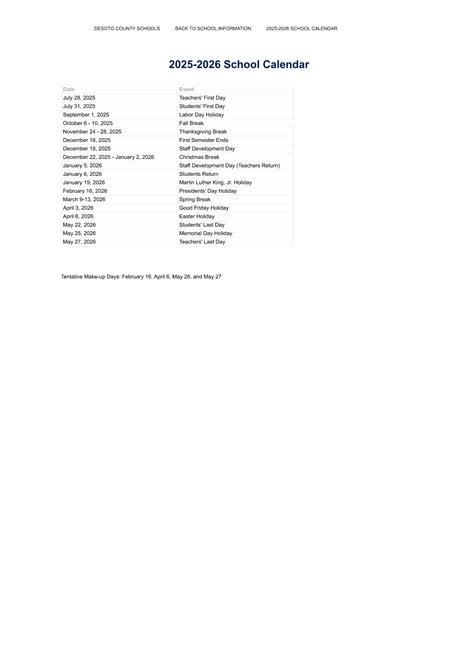 DeSoto County Schools MS Calendar 25-26 Revised [pdf] - EduCounty